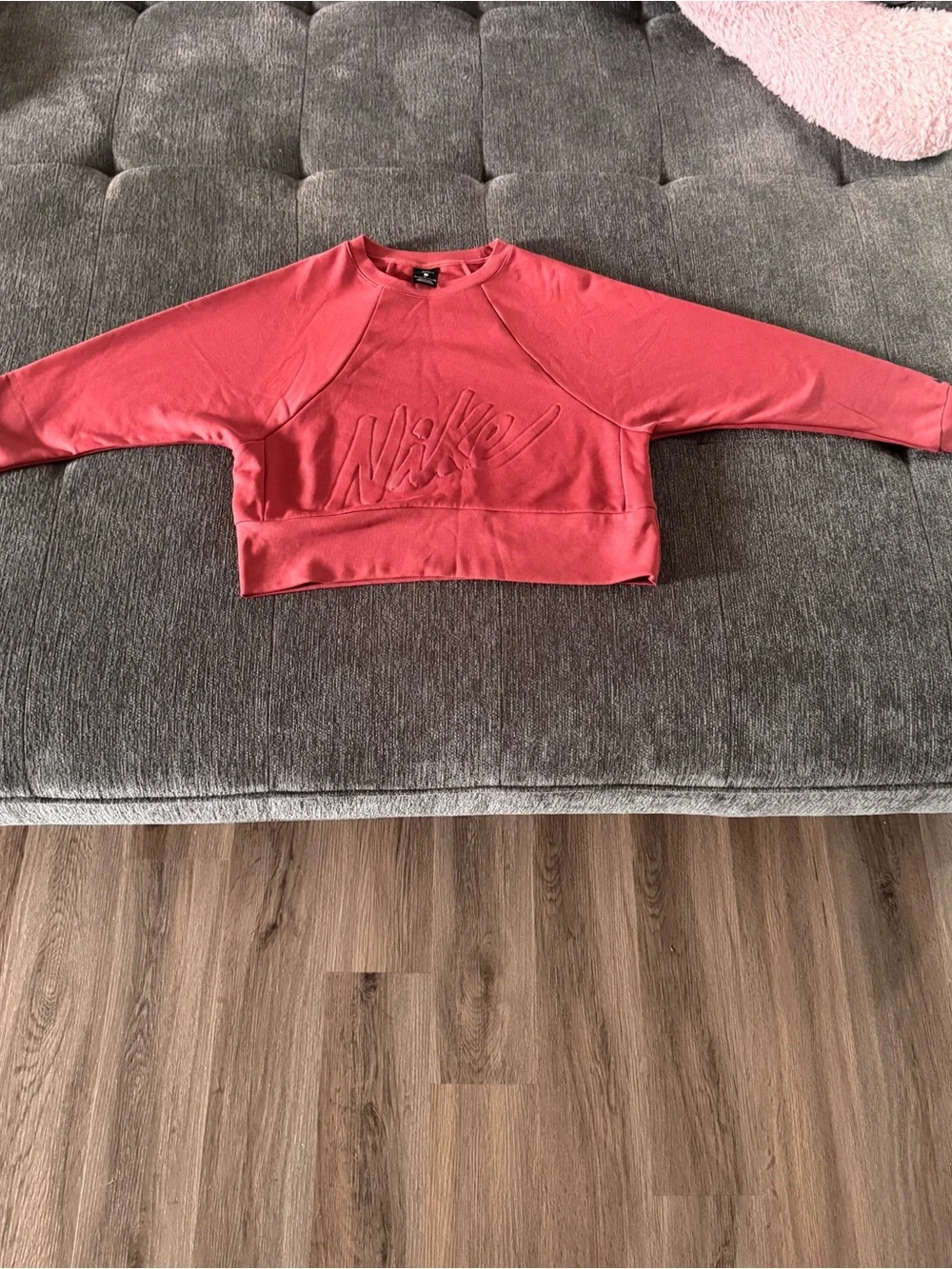 Nike Women’s Coral-Pink Cropped Sweatshirt